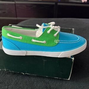 Lauren Ralph Lauren Kids Blue and Green Sneakers